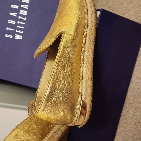 Stuart Weitzman Biarritz Metallic Gold Espadrille - Picture 4 of 4